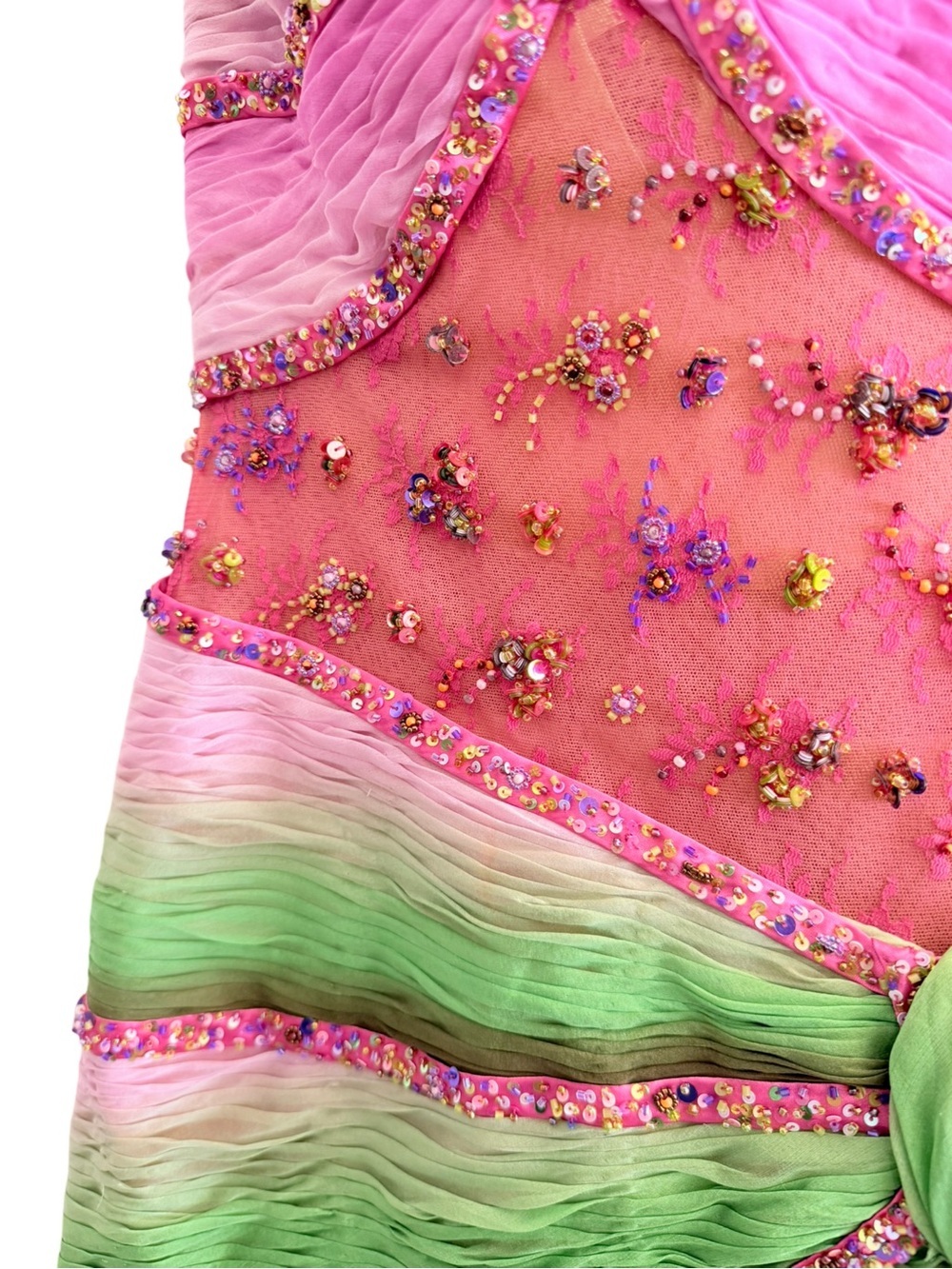 Mac Duggal Couture Beaded Strapless High Low Prom Formal Dress Pink Size 4 - Picture 10 of 16